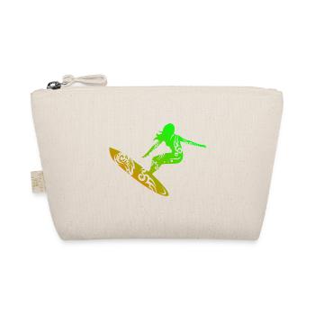 Surf Girl Tribal Tattoo Surf Lover gift idea - Organic Pouch - nature - Front