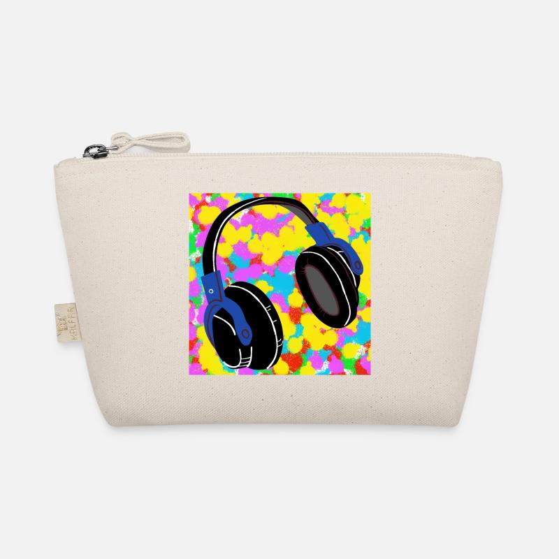Kopfhörer Pop Color Tie Dye Hintergrund Funky - Bio-Täschchen - Natur