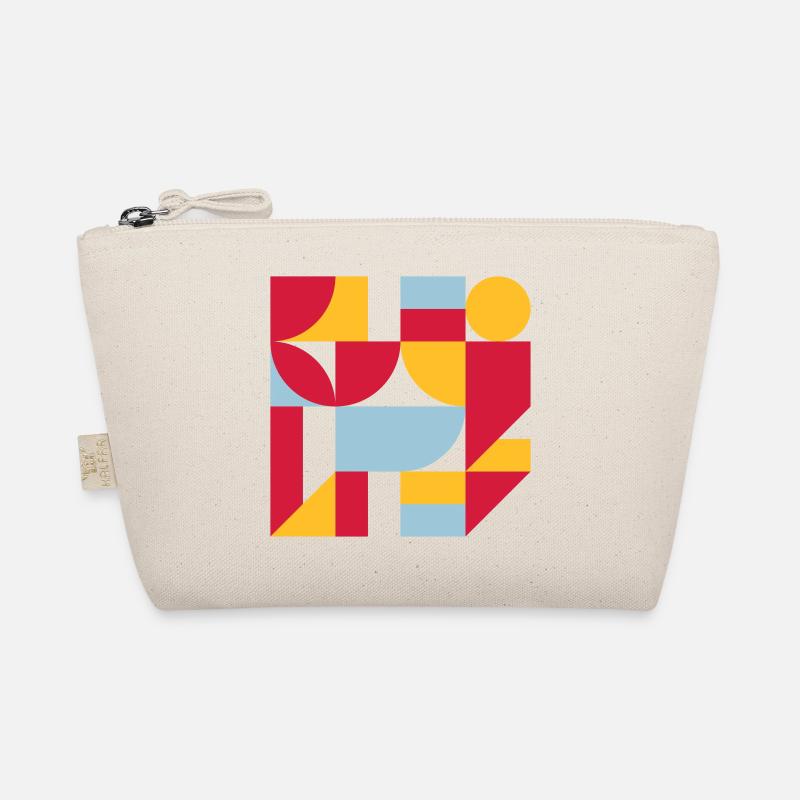 Colorful abstract geometric bauhaus background Organic Pouch