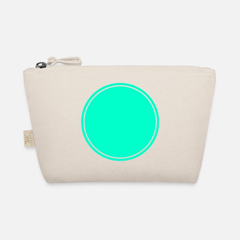 Circle turquoise self design Organic Pouch