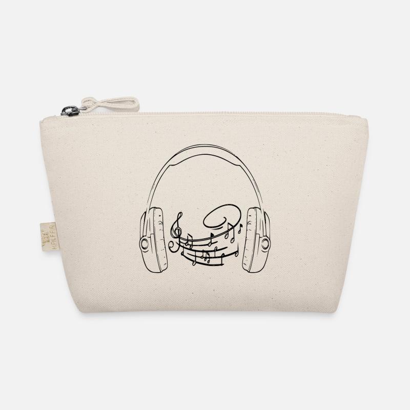 Kopfhörer Musiknoten Bio-Täschchen