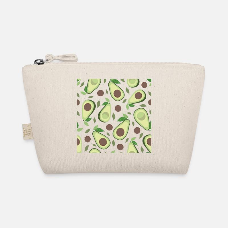 Eggplant and avocado pattern - Organic Pouch - nature