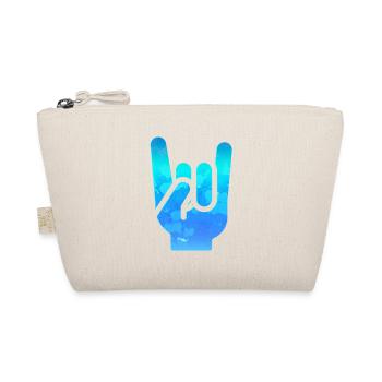 Rock Hand Gesture Gassy Blue Rock ‘N’ Roll Salute - Organic Pouch - nature - Front