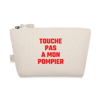 t-shirt pompier touche pas à mon pompier cadeau - Trousse biologique - nature - Devant