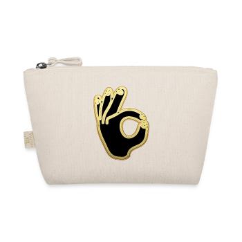 OK Sign Gold and Black Cool Okay Hand Salute - Organic Pouch - nature - Front