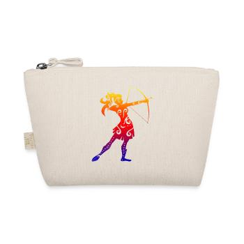 Maori archery girl funny gift idea - Organic Pouch - nature - Front