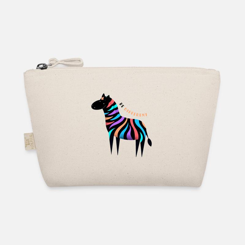 Sei anders! Süßes lächelndes buntes Zebra Bio-Täschchen