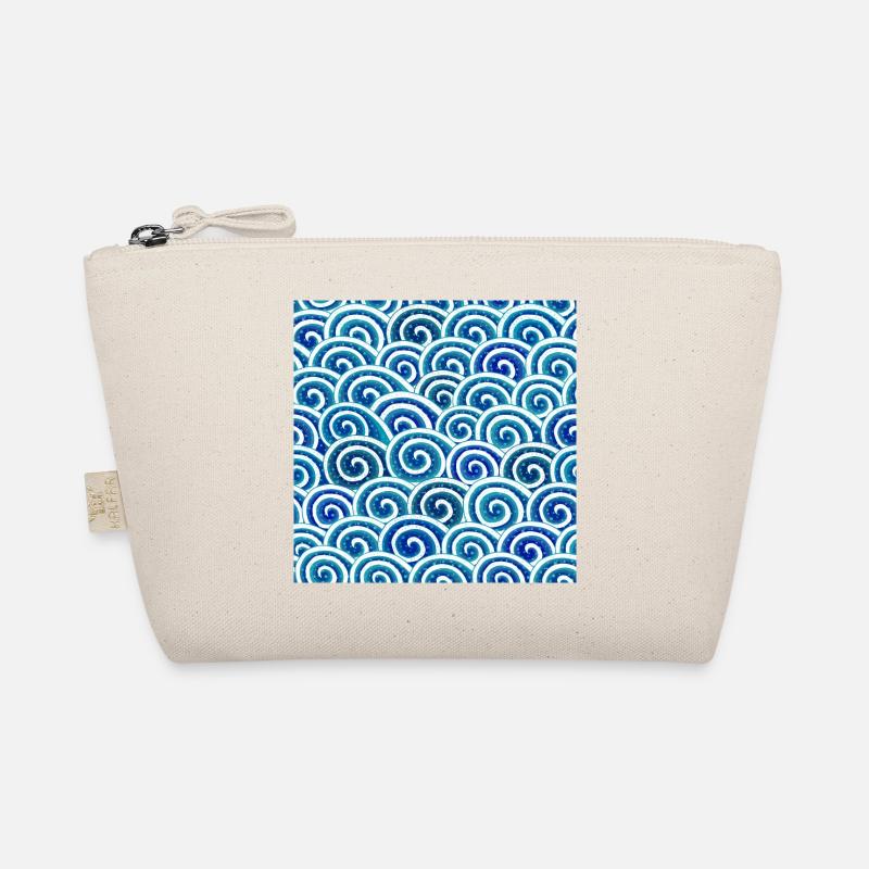 Expressive wave pattern in blue Organic Pouch