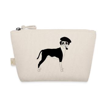 Boxer Dog Smoking Pipe with Beret - Organic Pouch - nature - Front