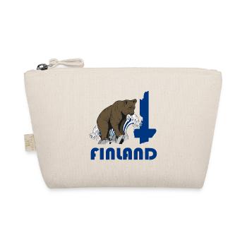 Finnland Bär Design mit Landkarte und Flagge - Bio-Täschchen - Natur - Vorne
