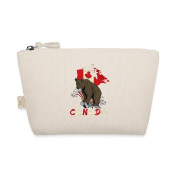 Conception d'ours du Canada avec carte et drapeau - Trousse biologique - nature - Devant