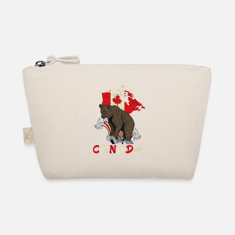 Conception d'ours du Canada avec carte et drapeau Trousse biologique