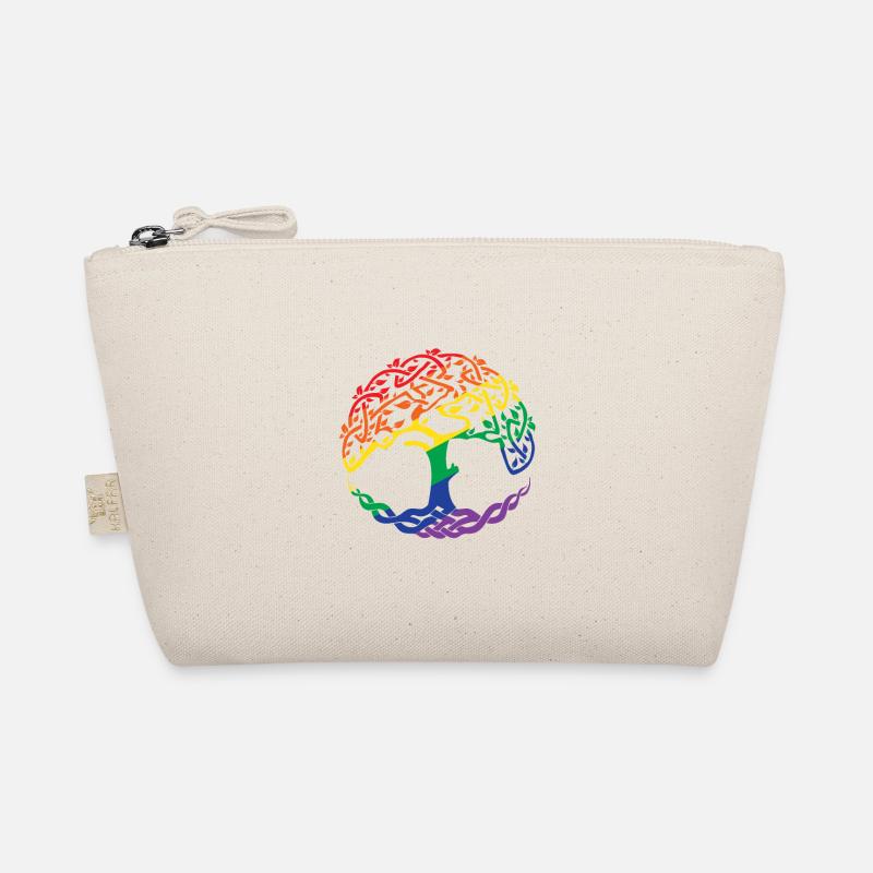 Keltische Symbole Lebensbaum Regenbogen Geschenk - Bio-Täschchen - Natur