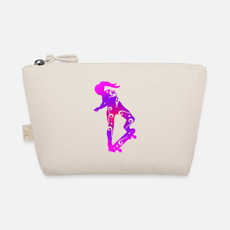 Maori Skateboard Mädchen Tribal Tattoo Geschenk - Bio-Täschchen - Natur