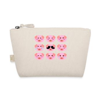 Cool Pig Pink Different Mood Faces Of Personality - Organic Pouch - nature - Front