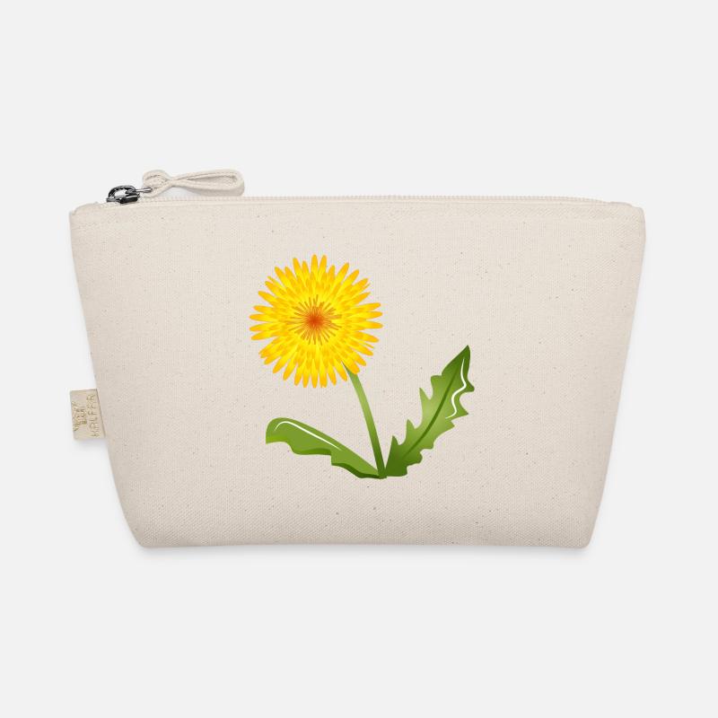 bright yellow dandelions with green leaves Organic Pouch