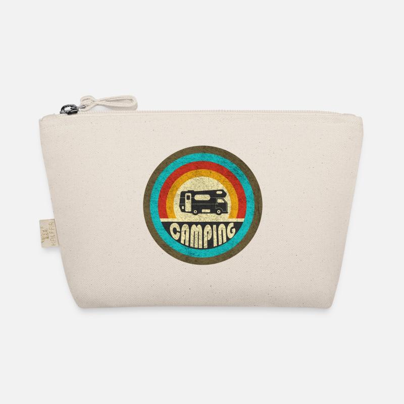 Camping Vintage Design / Geschenkidee - Bio-Täschchen - Natur