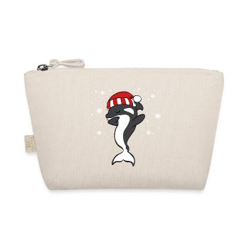 "Santa Dolphin" Christmas Design For December - Organic Pouch - nature - Front