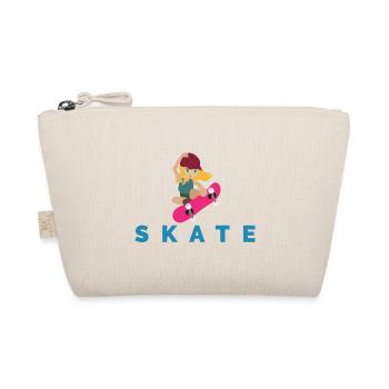Skate Mädchen Skateboard Skater Geschenkidee - Bio-Täschchen - Natur - Vorne