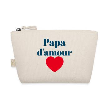 Papa d'amour à moi, je t'aime coeur - Trousse biologique - nature - Devant