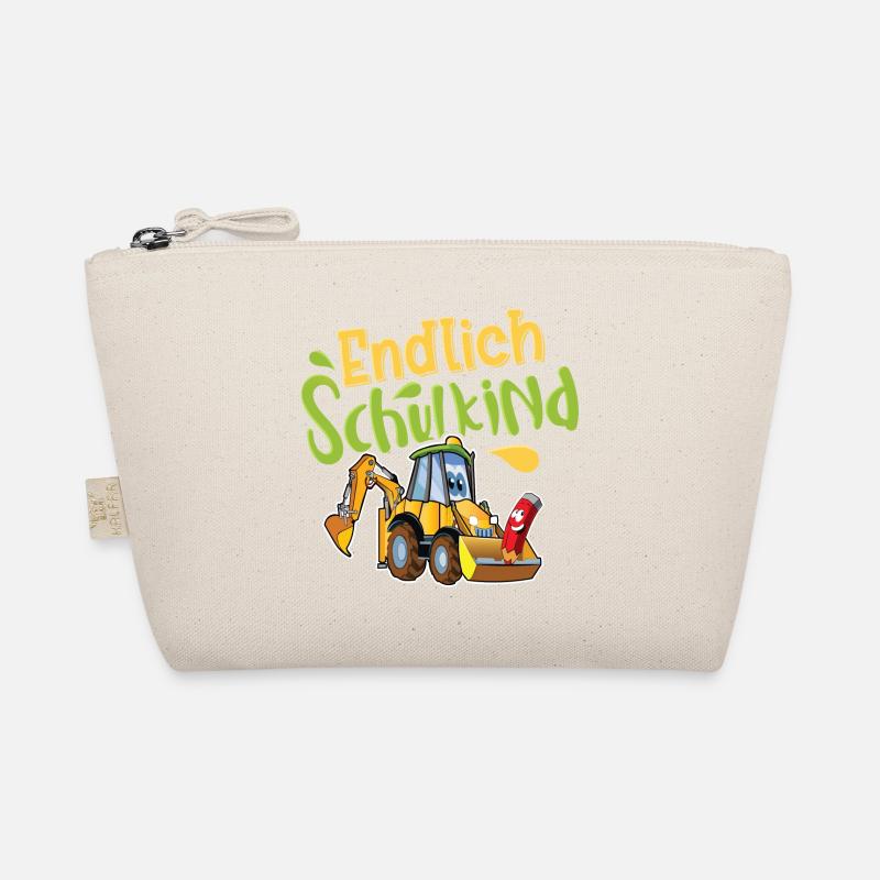Endlich Schulkind Bagger Bio-Täschchen