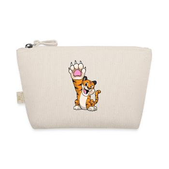 Lustiger Tiger High five - Bio-Täschchen - Natur - Vorne