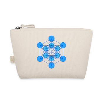 Sacred Geometry Merkaba Om Blue - Organic Pouch - nature - Front