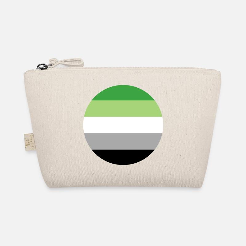 round sticker aromantic pride flag lgbt gift idea Organic Pouch