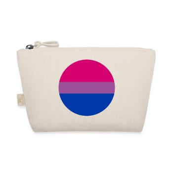 runde Aufkleber bisexuelle Stolz Flagge Aufkleber - Bio-Täschchen - Natur - Vorne