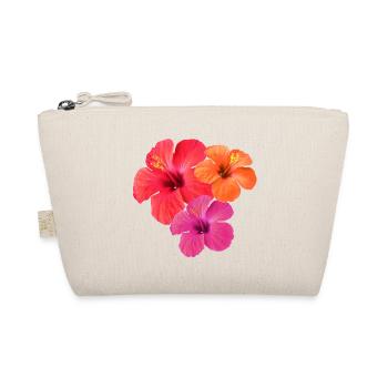 Tropical Hibiscus Threesome in Red, Orange & Pink - Organic Pouch - nature - Front