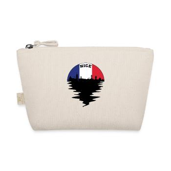 Nice France Skyline French Flag Travel Souvenir - Organic Pouch - nature - Front