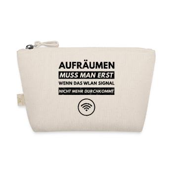 Aufräumen Wlan Signal Wifi Nerd Geek Geschenk Fun - Bio-Täschchen - Natur - Vorne