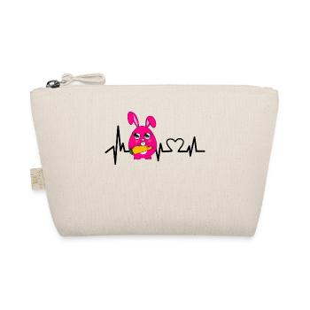 Battement de coeur d'amour de lapin rose - Trousse biologique - nature - Devant