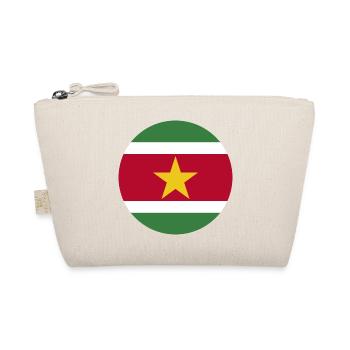 runde Aufkleberfahne der Suriname Aufkleber Geschenkidee - Bio-Täschchen - Natur - Vorne