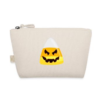 Halloween Candy Corn Pumpkin Emoticon Face - Organic Pouch - nature - Front