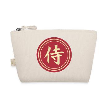 runder Aufkleber japanischer Kanji Samurai Aufkleber - Bio-Täschchen - Natur - Vorne