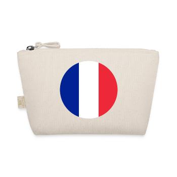 round sticker flag of France Aufkleber Frankreich - Organic Pouch - nature - Front