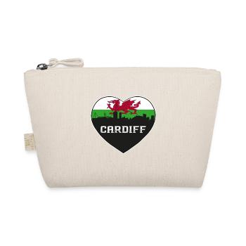 Cardiff Wales Skyline Silhouette Welsh Flag Travel - Organic Pouch - nature - Front