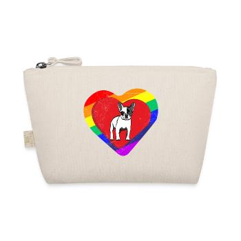 French Bulldog Rainbow Heart Gift - Organic Pouch - nature - Front