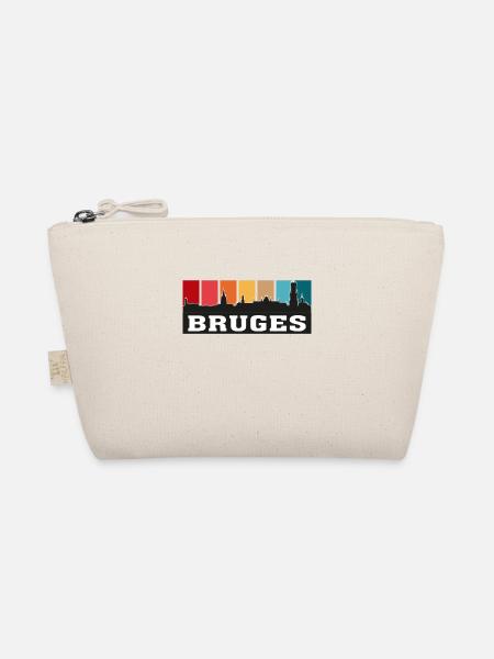 Bruges Belgique Voyage Skyline Souvenirs Silhouette - Trousse biologique - nature - Devant