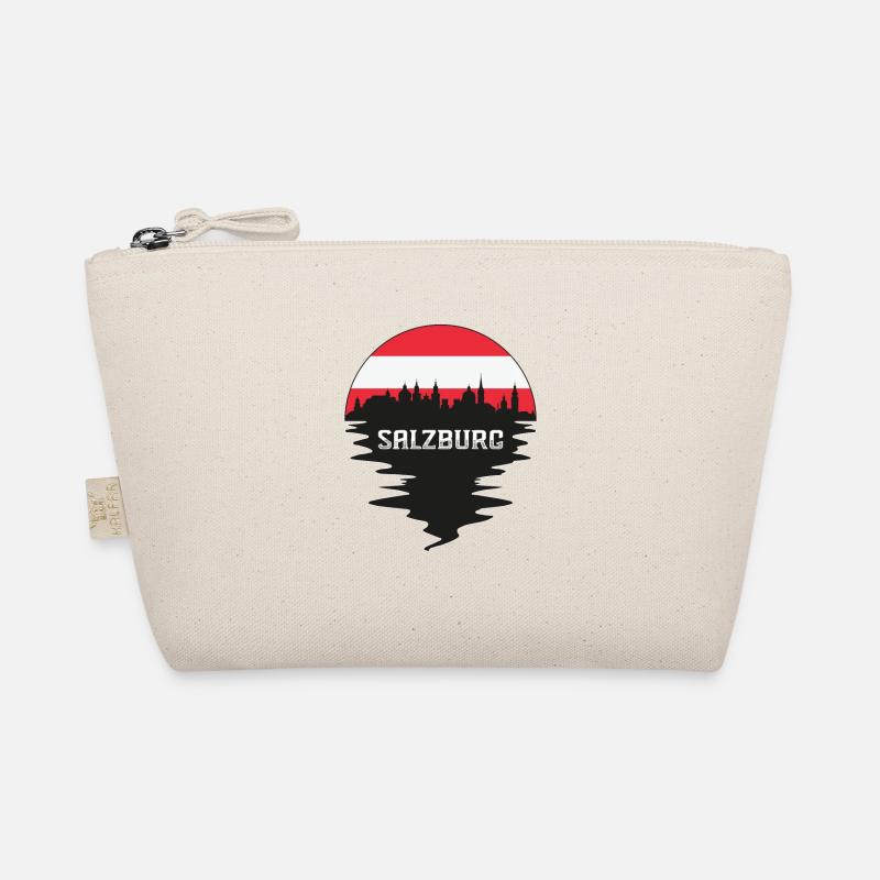 Salzburg Austria Skyline Silhouette Austrian Flag Organic Pouch
