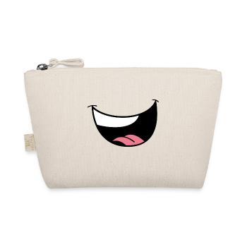 Minimalistische Lippen & Augen Schwarz - Bio-Täschchen - Natur - Vorne