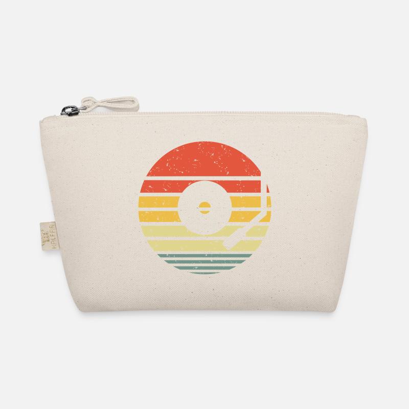Vinyl Schallplatte Vintage Retro - Bio-Täschchen - Natur