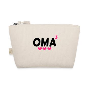 Dreifache Oma - Oma hoch Drei - Bio-Täschchen - Natur - Vorne