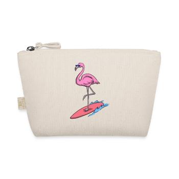 Cool Flamingo Surf Holiday Summer Sun Holidays - Organic Pouch - nature - Front