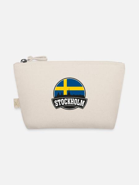 Stockholm Schweden Skyline Travel Souvenir Swedish F. - Bio-Täschchen - Natur