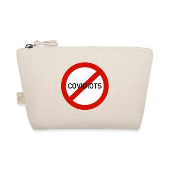 NO COVIDIOTS - COVIDIOTS forbidden! - Organic Pouch - nature - Front