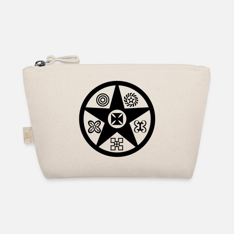 Adinkra T-Shirt - Säule der Transformation - Bio-Täschchen - Natur