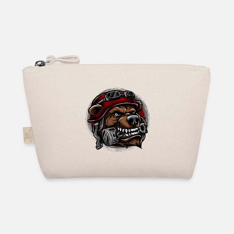 Biker bear with piston Motorcycles Organic Pouch