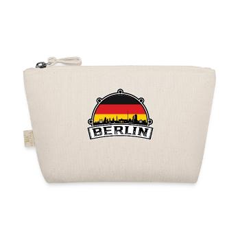 Berlin Germany Skyline Travel Souvenir German Flag - Organic Pouch - nature - Front